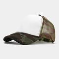 Casquette trucker camouflage avec filet respirant et panneau blanc pour l'extérieur - Réglable / Blanc + Camouflage