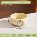 Ciotola in ceramica con motivo mangostano da 4,5 pollici per yogurt e riso - Ciotola Rotonda da 4,5 Pollici - Mangoustan / Ciotola Singola