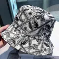Reversible bucket hat with vintage black and white US dollar banknote bill print pattern - Dollar (Vintage)