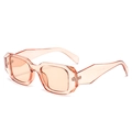 Gafas de sol rectangulares retro con montura naranja transparente y patillas anchas - Marco Té Lente Té