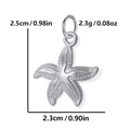 Silver starfish pendant in stainless steel with 2.5cm height and 2.3cm width dimensions - Starfish / Steel