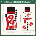 DIY Christmas snowman wall sticker set with red scarf and hat for festive window decor - TBW9039-Classic Snowman Set (59cmx32cm)