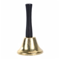 Christmas hand bell with golden metal finish and black wooden handle for festive decor - Gold Color Jingle Bell