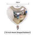 Palloncino a cuore in alluminio argento da 18 pollici per decorazioni di nozze, 39cm - Argento