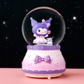 Purple Kuromi crystal ball music box with Baku figure and starry sky background - Kuromi Dream / Purple