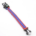 Bracciale di sopravvivenza in paracord rosso e blu con bussola e fibbia in plastica - Blu + Rosso