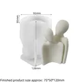 Abstract couple embrace silicone mold for minimalist handmade candle making, 12cm tall - Style 2 Hugging Silhouette