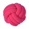Soft pink knot ball pillow in plush lamb wool texture for modern sofa home decor - Rose Red