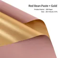 Dusty pink and gold double-sided flower wrapping paper with metallic finish, 56x56cm - Bean Paste + Gold