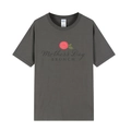 Dark gray Mother's Day Brunch T-shirt with pink rose print on white background - XS / Tops / Dark Gray