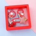 Christmas hair accessory set with Santa Claus motifs in a red 3D floating display box - Style 13