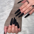 Extra lange matt schwarze Sargnägel zum Aufdrücken mit edlem, mattiertem Finish - Matte Black (JP2190)
