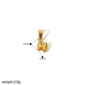 Macro detail of 18k gold bubble letter H pendant with 9.8mm height and 6.5mm width - Gold Letter H (TP001-H)