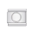 Silver-finished modular charm link with circular centerpiece for Italian bracelets - Silver Circle-Y198