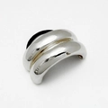 Minimalist silver wide-band hair accessory with polished double-layer streamlined design - Style C-Silver