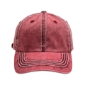 Gorra de béisbol clásica de algodón lavado en rojo ladrillo con costuras blancas en contraste - Talla única / Burdeos