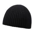 Gorro clásico de punto acanalado negro para hombre y mujer, accesorio de invierno - Talla única / Negro