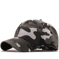 Unisex camouflage baseball cap in black white and grey with curved brim for sun protection - M (56-58cm) / Gray
