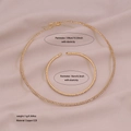Parure collier choker et bracelet dorés avec strass et design de chaîne de tennis souple - Style Cercle / Doré