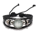 Handgefertigtes gewebtes Lederarmband mit Volleyball-Anhänger und verstellbarem Band - Volleyball