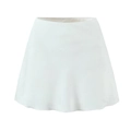 Mini-jupe blanche trapèze à taille haute en satin jacquard à motifs floraux - Blanc