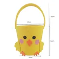 Yellow chick felt Easter basket with 3D wings and pink cheeks, size 13x12cm - Style E Chick Basket