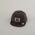 Detailed close-up of dark beige cotton baby cap featuring mouse ears and soft brim - 48-50cm 1-2 Years / Brown