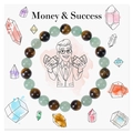 Tiger Eye and Green Aventurine beaded bracelet for money and success energy - Money and Success Style 5 (Money Success-5)