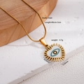 Collana a catena serpente dorata con pendente a cuore malocchio in smalto blu - Cuore Occhio 2527 / Oro