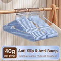 Hellblaue rutschfeste Manganstahl-Kleiderbügel mit dicker, solider Struktur für Kleidung - 40g Verbesserter Getauchter Stil / Nordic Blau