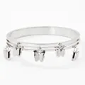 Bracciale a tre strati in acciaio inossidabile argento con cinque ciondoli a farfalla - Argento (PAS879)