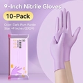 Guantes de nitrilo color lila con puntas antideslizantes y longitud de 9 pulgadas - 10 9 Pulgadas Tamaño M Morado