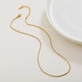 Elegant gold-tone titanium steel box chain necklace with lobster clasp and extension - Box Chain