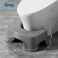 Grey non-slip plastic toilet footstool with U-shaped design, size 41 x 26.5 x 14 cm - Integrated Grey