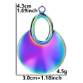 Détail du pendentif creux en acier inoxydable arc-en-ciel avec ses dimensions - Arc-en-ciel