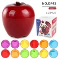 Pädagogisches rotes Apfel-Sortierspielzeug mit 12 bunten geometrischen Formteilen - 12Stk Geometrische Formen Matching