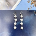 Boucles d'oreilles à crochet - 4 perles d'eau douce / Or