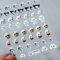 3D embossed nail stickers TS-1235 featuring cute puppies in colorful clothes - Pet Puppy 3D Relief Style (TS-1235)