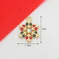 Christmas snowflake pendant with gold plating and colorful rhinestones for jewelry DIY - 6# Snowflake