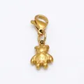 Golden stainless steel 3D bear pendant charm with LOVE engraving and lobster clasp - Gold Bear Pendant