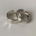 Pair of S925 sterling silver open rings with starburst zirconia stone detail - Silver Narrow Star Rhinestone Ring (J3481)