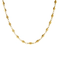 18K gold plated geometric rhombus fishbone necklace in stainless steel with 3D link design - Necklace / Gold