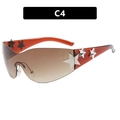 Y2K star sunglasses with gradient brown lenses and translucent red-brown frames - One Size / Gradient Brown Lens Brown Frame