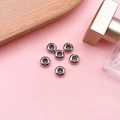 Silver metal rubber stopper beads for bracelets in a set of six pieces - Round Positioning Beads (8x8mm)