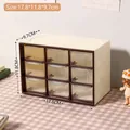 Beige and brown 9-grid desktop organizer with transparent drawers for jewelry and stationery - Beige & Brown Cream Coffee (16#)