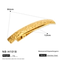 Pinza para el pelo de acero inoxidable chapado en oro de 18K con diseño de concha - Estilo Curvo Texturizado (NB-H1018)
