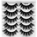 Dramatic 5 pairs of thick curly false eyelashes in G08 style with a multi-layered finish - 5 Pairs Messy Style G08