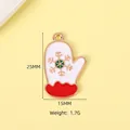 Ciondolo guanto di Natale in smalto per gioielli, bianco con fiocco d'oro, misura 25x15mm - Gloves