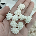 Creamy white grape resin pendant with a gold ring for DIY jewelry making - Large Milk White Grape