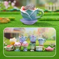 Miniature cat-themed flower teacup blind box set featuring natural crystal stones - Series 79 Floral Dreams Set of 9 / Full Box Set